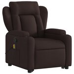 vidaXL Fauteuil inclinable de massage Marron foncé Tissu