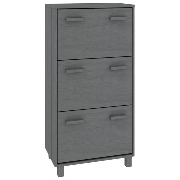 vidaXL Armoire à chaussures HAMAR Gris foncé 59 5x35x117 cm Pin massif