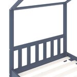vidaXL Cadre de lit d'enfant Gris  Bois de pin massif 90 x 200 cm