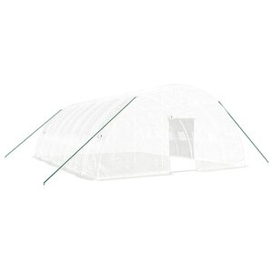vidaXL Serre avec cadre en acier blanc 48 m² 8x6x2 85 m