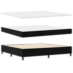 vidaXL Lit à ressorts avec matelas Noir 200 x 200 cm Polyester