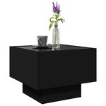 vidaXL Table d'appoint avec LED noir 40x40x30 cm bois d'ingénierie