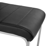 Lot de 6 chaises pieds acier siège de salon cuisine salle à manger design carré élégant noir 08_0000120