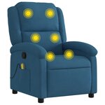 vidaXL Fauteuil inclinable de massage bleu velours