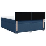 vidaXL Sommier à lattes de lit avec matelas Bleu 180x200 cm Tissu