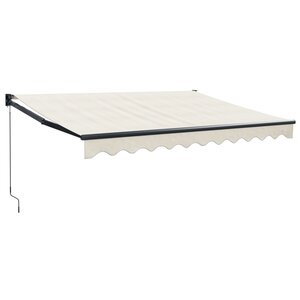 vidaXL Auvent rétractable crème 3 5x2 5 m tissu et aluminium