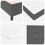 vidaXL Lit à Sommier à Ressorts avec Matelas Gris Foncé Petit Double Tissu