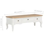 vidaXL Meuble TV blanc 100x35x35 cm bois