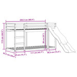 vidaXL Lit superposé avec toboggan et échelle 90x200cm bois pin massif