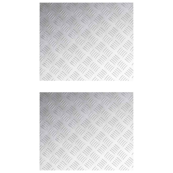 vidaXL Plaques à damier 2 Pièces Argent 60 x 50 cm Aluminium