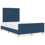 vidaXL Cadre de lit avec tête de lit Bleu 120 x 190 cm tissu