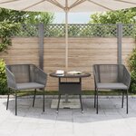 vidaXL Chaises de jardin lot de 2 avec coussins gris résine tressée