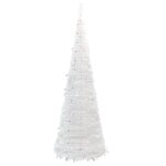 vidaXL Sapin de Noël artificiel escamotable 200 LED blanc 210 cm