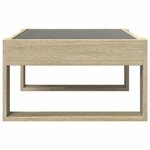 vidaXL Table basse avec LED infini chêne sonoma 70x53x30 cm