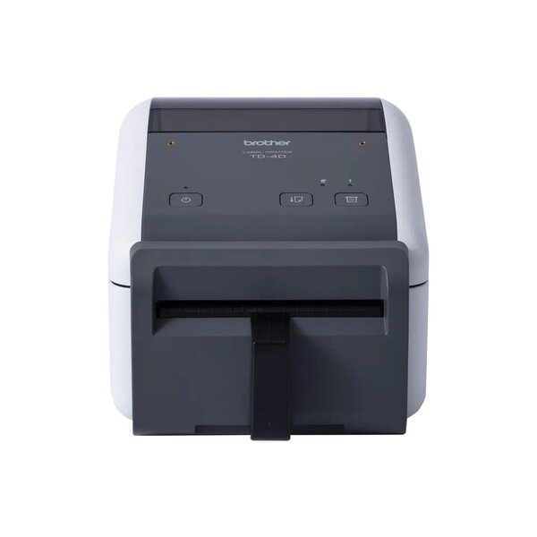 Brother TD-4420DNFC Imprimante d'étiquettes thermique USB  LAN - Résolution 203 dpi - Prend en charge les rouleaux continus sans doublure - Couleur blanc/gris