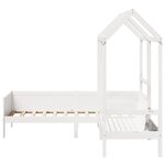 vidaXL Ensemble de lit de jour et de banc et toit 90x190 cm pin massif