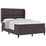 Lit à ressorts vidaXL avec matelas en marron foncé - 140x200 cm en tissu