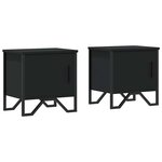 vidaXL Tables de chevet 2 Pièces Noir 40 x 30 x 40 cm Aggloméré