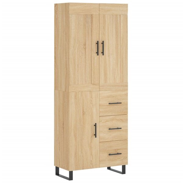 vidaXL Buffet haut Chêne sonoma 69 5x34x180 cm Bois d'ingénierie