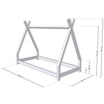 Lit Tipi enfant bois massif blanc 90 x 200 cm