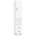 Vidaxl buffet haut blanc brillant 34 5x34x180 cm bois d'ingénierie