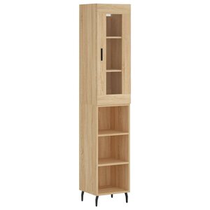 vidaXL Buffet haut Chêne sonoma 34 5x34x180 cm Bois d'ingénierie