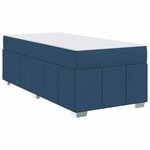 vidaXL Cadre de lit avec matelas Bleu 90 x 200 cm tissu
