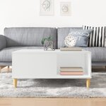 vidaXL Table basse blanc 80x80x36 5 cm bois d'ingénierie