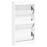 vidaXL Meuble à chaussures Blanc 59x17x108 cm Bois d'ingénierie