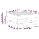 vidaXL Repose-pieds de jardin Pin massif Brun Ciré 61 x 60 5 x 30 cm