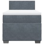 vidaXL Sommier à lattes de lit avec matelas Gris foncé 100x200 cm