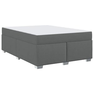 vidaXL Cadre de lit avec matelas Gris foncé 160 x 200 cm tissu