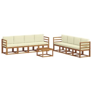 vidaXL Ensemble de canapés d'extérieur 9 pc Naturel et Crème