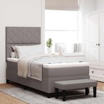 vidaXL Lit à ressorts avec matelas Taupe 100 x 200 cm tissu