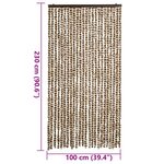 vidaXL Rideau anti-mouches beige et marron 100x230 cm chenille
