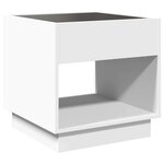 vidaXL Table de chevet avec LED infini blanc 50x50x50 cm