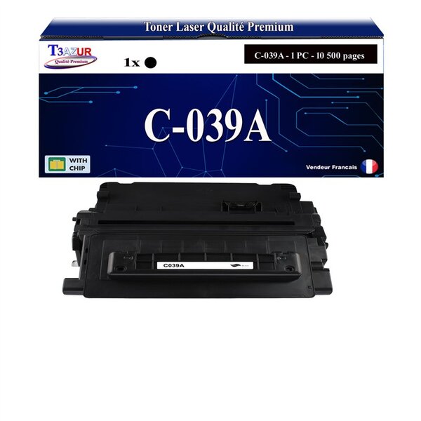 T3AZUR - Toner compatible avec Canon 039 (0287C001) pour Canon LBP-351x  LBP-352x Noir - 10 500p