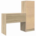 vidaXL Bureau avec rangement 2 Pièces Chêne Sonoma 90 x 40 x 76 cm