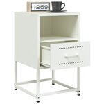 vidaXL Tables de chevet 2 Pièces blanc 36x39x60 5 cm acier