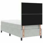 vidaXL Lit à ressorts avec matelas Gris clair 100 x 200 cm tissu