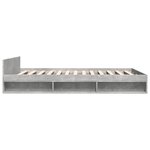 vidaXL Cadre de lit avec tiroirs sans matelas gris béton 150x200 cm