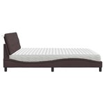 vidaXL Lit avec matelas marron foncé 200x200 cm tissu