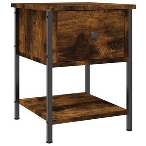 vidaXL Table de chevet chêne fumé 34x35 5x45 cm bois d'ingénierie