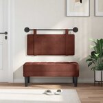 vidaXL Tête de lit suspendue Avec lumière LED Brun Brillant PU antique