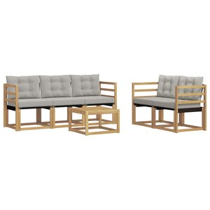 vidaXL Ensemble de canapés d'extérieur 6 pc Blanc et gris clair