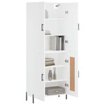 vidaXL Buffet haut Blanc 69 5x34x180 cm Bois d'ingénierie