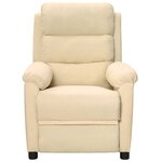 vidaXL Fauteuil inclinable Crème Tissu