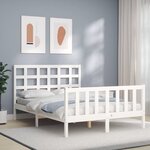 vidaXL Cadre de lit sans matelas blanc 120x200 cm bois de pin massif
