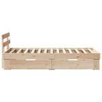 vidaXL Cadre de lit avec tiroir Marron 80 x 200 cm Bois massif en pin