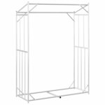 vidaXL Portant de bois de chauffage et housse de pluie acier galvanisé